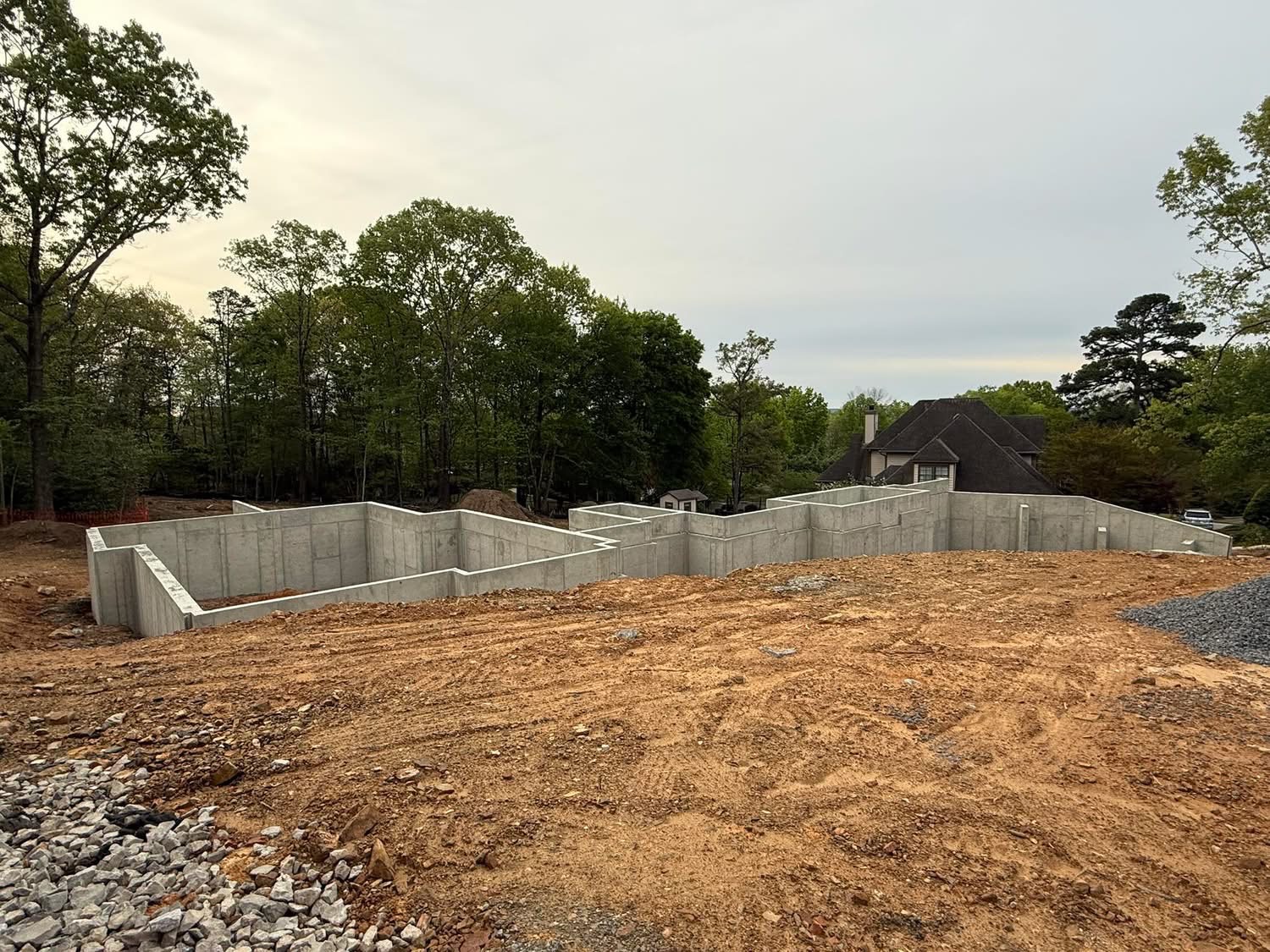 Completed poured concrete foundation walls, Birmingham area